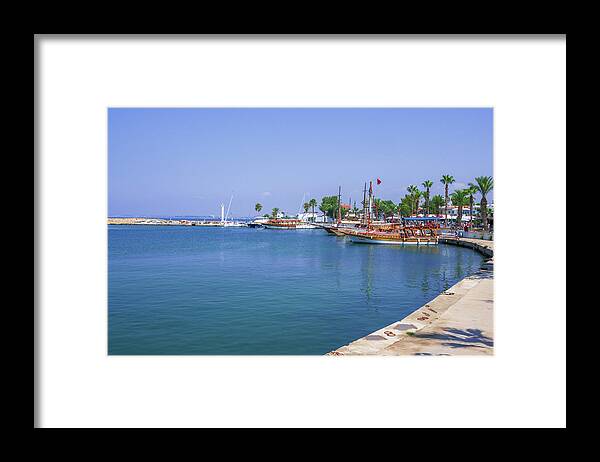 Turkish Riviera Framed Print featuring the photograph Harbor of Side by Sun Travels