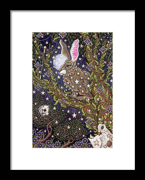 Hare Framed Print featuring the painting Hare Tapestree 1 by Amy E Fraser