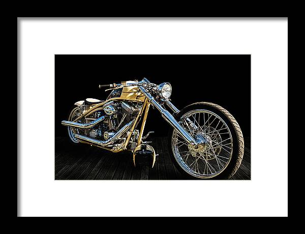 Harley Framed Print featuring the photograph Harley Chopper - Salt Flats by Andy Romanoff