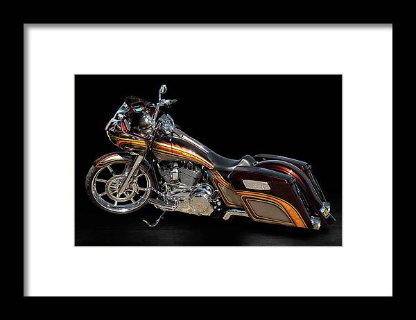 Harley Framed Print featuring the photograph Harley, chrome and bags by Andy Romanoff