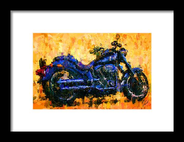  Impressionism Framed Print featuring the painting Harley Davidson Fat Boy by Vart Studio