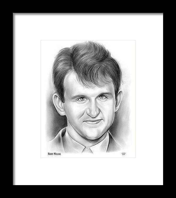 Harry Melling Framed Print featuring the drawing Harry Melling by Greg Joens