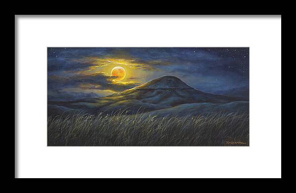 Belt Framed Print featuring the painting Harvest Moon by Kim Lockman