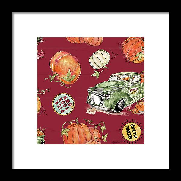 Autumn Framed Print featuring the painting Harvest Times Pattern Ib by Anne Tavoletti