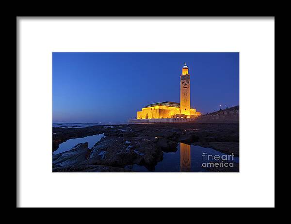 Mosque Framed Print featuring the photograph Hassan II Mosque In Casablanca, Morocco by Ugurhan