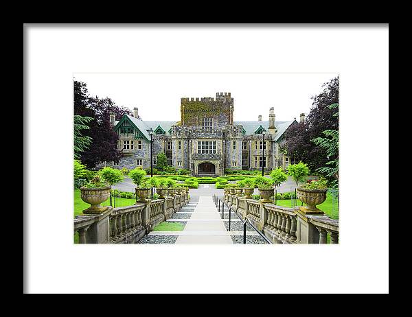 Vancouver Island Framed Print featuring the photograph Hatley Castle Of Royal Roads University by Gregobagel