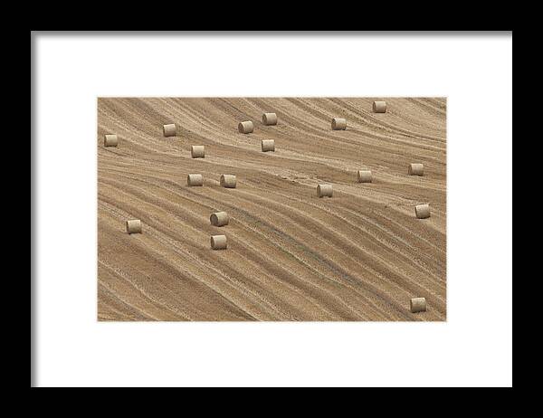 Scenics Framed Print featuring the photograph Hay Bales by Chris Brocklebank
