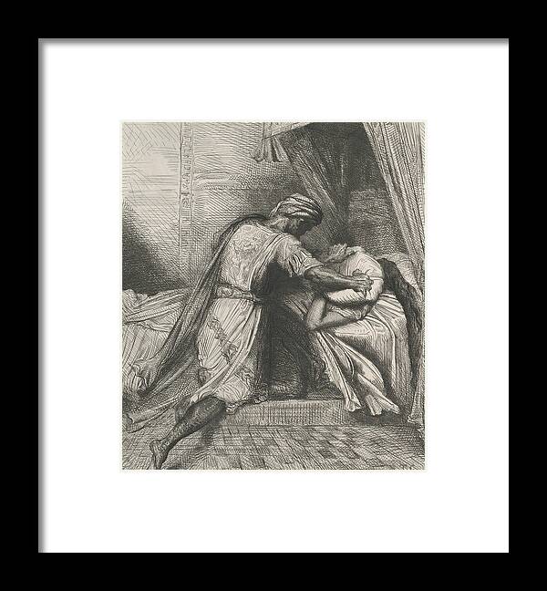 19th Century Art Framed Print featuring the relief He Smothers Her by Theodore Chasseriau