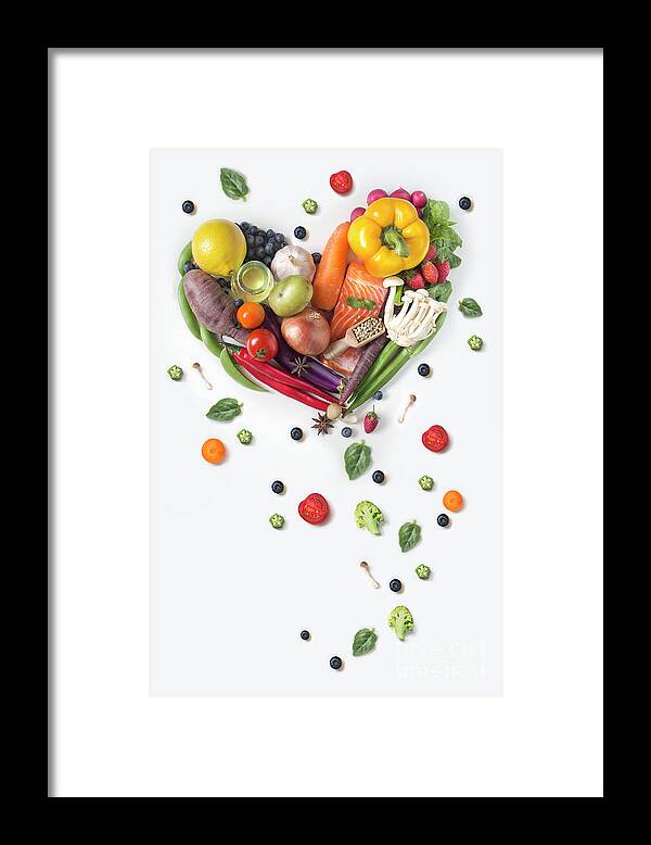 Vitamin C Framed Print featuring the photograph Healthy Eating Vegan Food Concept Image by Twomeows