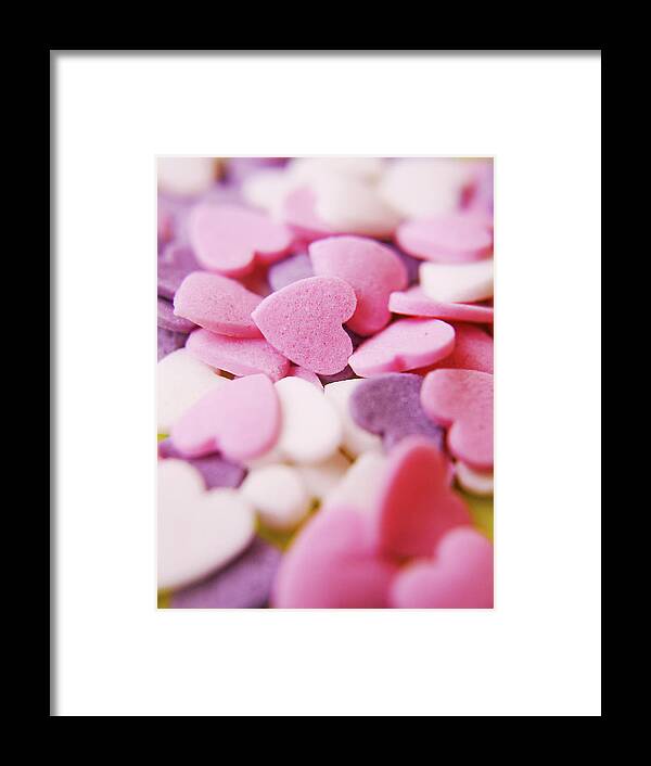Temptation Framed Print featuring the photograph Heart Shaped Candies by Rolfo
