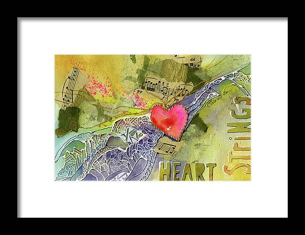 Heart Framed Print featuring the painting Heart Strings by Joan Chlarson