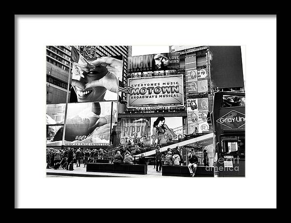 Heart You In Times Square Framed Print featuring the photograph Heart You in Times Square New York City by John Rizzuto