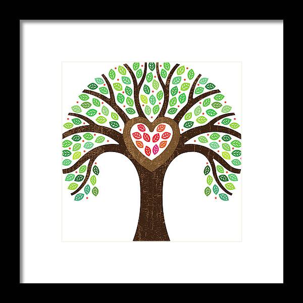 Concepts & Topics Framed Print featuring the digital art Hearty Tree Illustration by Johnwoodcock