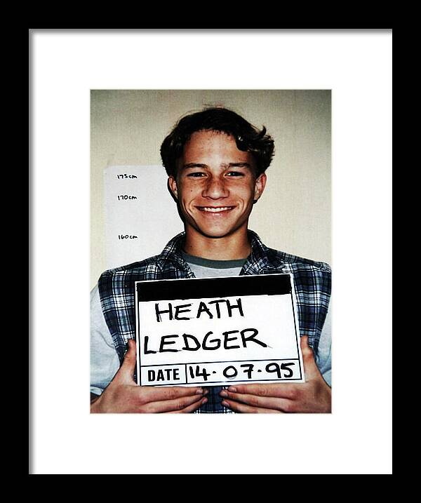 Heath Framed Print featuring the photograph Heath Ledger Mugshot by Bill Cannon