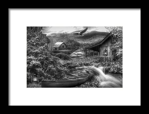 Barns Framed Print featuring the photograph Heaven on Earth in the Mountains in Black and White by Debra and Dave Vanderlaan