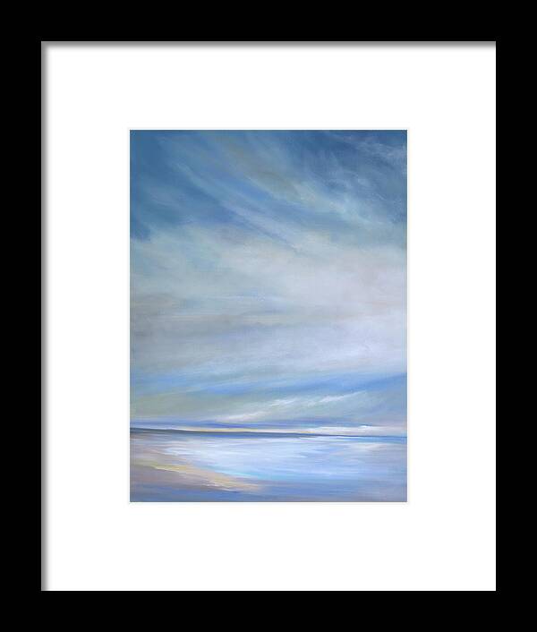Landscapes Framed Print featuring the painting Heavenly Light Triptych I by Sheila Finch