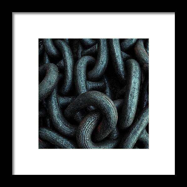 Outdoors Framed Print featuring the photograph Heavy Linked Metal Chains by Doug Armand