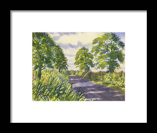 Watercolour Framed Print featuring the painting Hedgerows on Rudston Road by Glenn Marshall