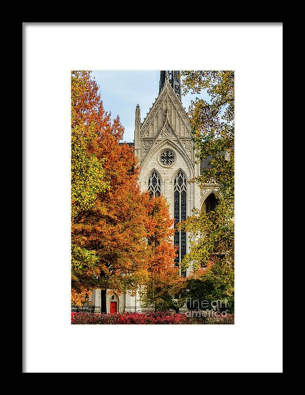Heinz Chapel Framed Print featuring the photograph Heinz Chapel Autumn Trees by Thomas R Fletcher