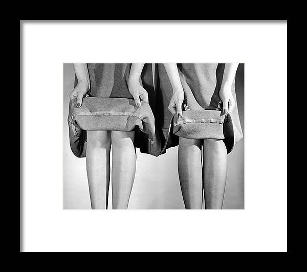 Black And White Framed Print featuring the photograph Hemlines During The War by Nina Leen