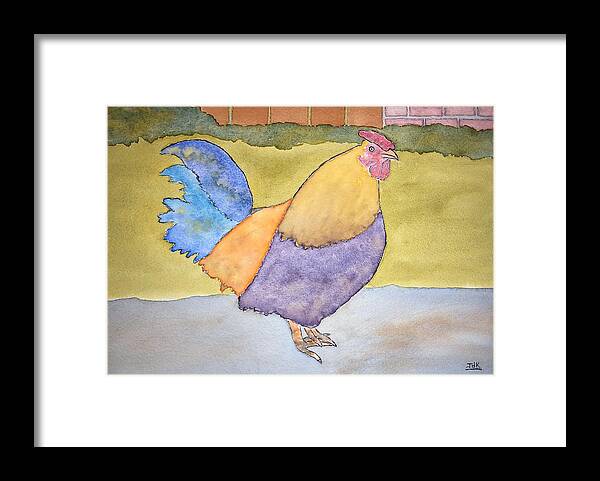 Watercolor Framed Print featuring the painting Hen of Lore by John Klobucher