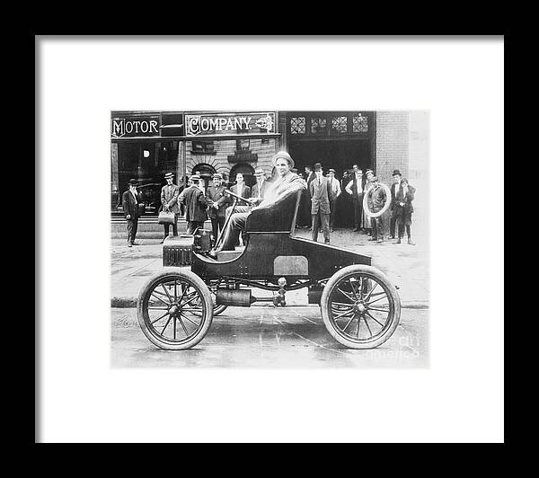 People Framed Print featuring the photograph Henry Ford Posing In Automobile by Bettmann