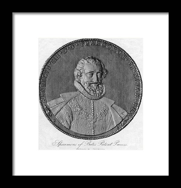 Coin Framed Print featuring the drawing Henry Iv, King Of France.artist by Print Collector