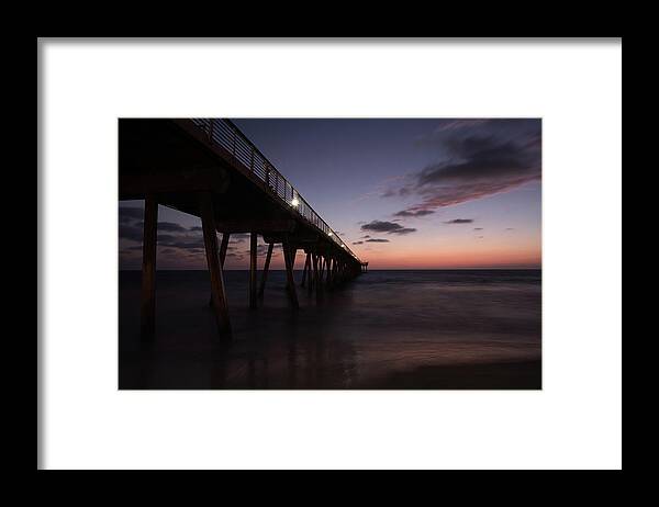 Blurred Motion Framed Print featuring the photograph Hermosa Beach Pier by Skyhobo