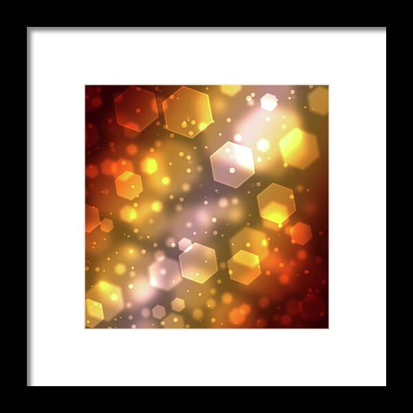 Hexagon Framed Print featuring the digital art Hexagon Abstract Background With Soft by Chad Baker