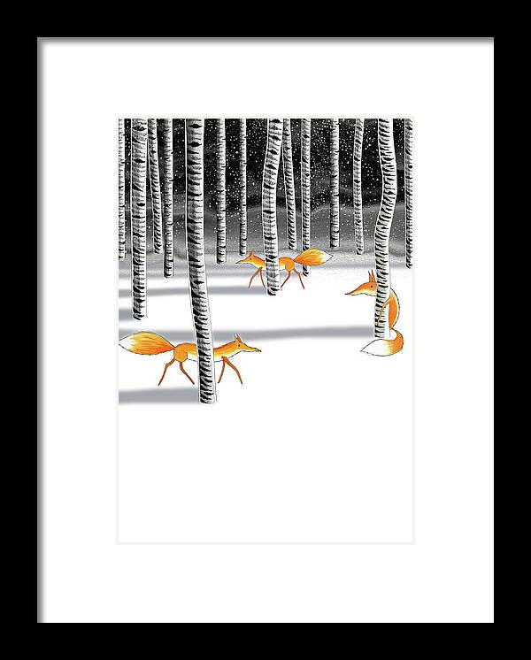 Fox Framed Print featuring the drawing Hide and Seek by Andrew Hitchen