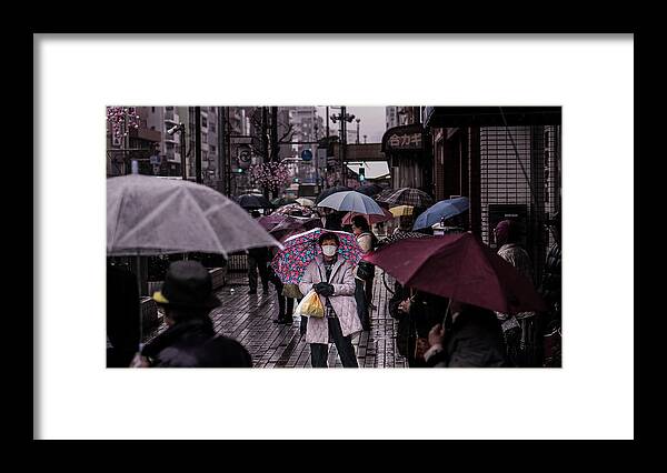 Umbrella Framed Print featuring the photograph Hiding From Rain by Vinokurov Yury