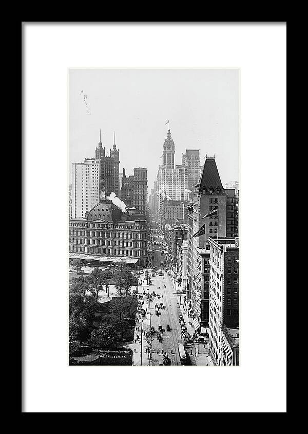 Office Framed Print featuring the photograph High-angle View Of Broadway Looking by The New York Historical Society