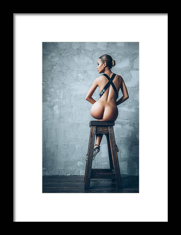 Fine Art Nude Framed Print featuring the photograph High Chair by Denis Skachkov