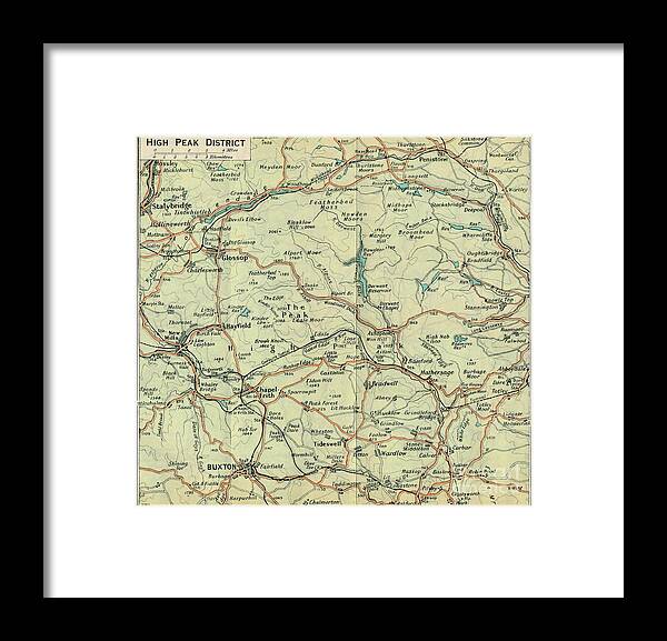Engraving Framed Print featuring the drawing High Peak District by Print Collector