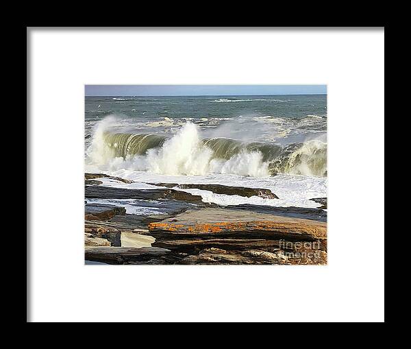 Winter Framed Print featuring the painting High Surf Warning by Jeanette French