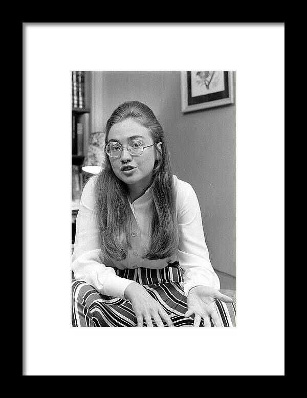 1960-1969 Framed Print featuring the photograph Hillary Rodham Speaks by Lee Balterman