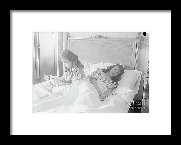 People Framed Print featuring the photograph Hilton Sister Resting Due To Illness by Bettmann
