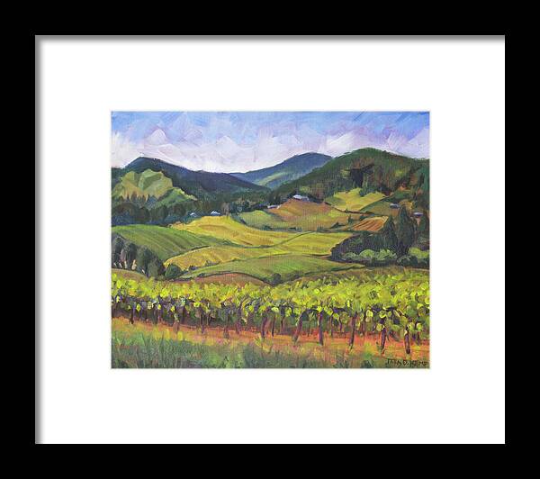 Oregon Framed Print featuring the painting King's View by Tara D Kemp