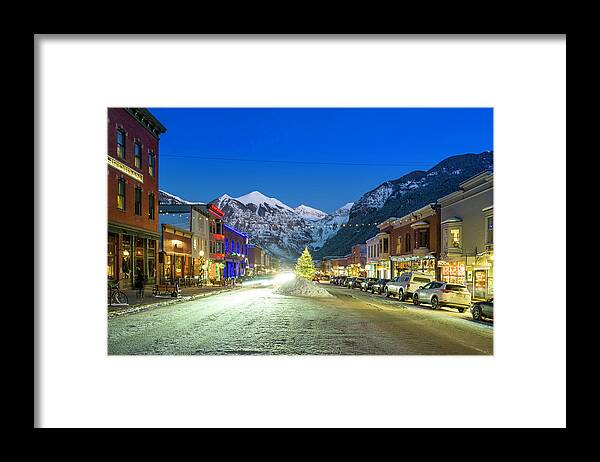 Illuminated Framed Print featuring the photograph Historic Colorado Avenue in Telluride by David L Moore