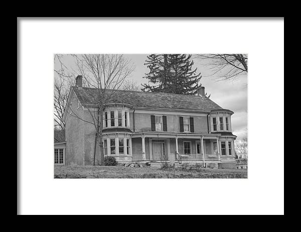 Waterloo Village Framed Print featuring the photograph Historic Mansion With Towers - Waterloo Village by Christopher Lotito