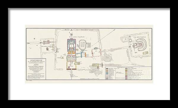 Ancient History Framed Print featuring the digital art Historical Map Of The Temples by Zu 09