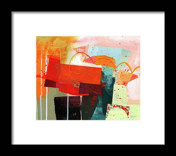 Abstract Art Framed Print featuring the painting Hitting The Fan #8 by Jane Davies