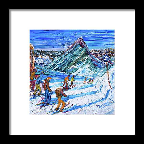 Obergurgl Framed Print featuring the painting Hochgurgl Ski Print by Pete Caswell