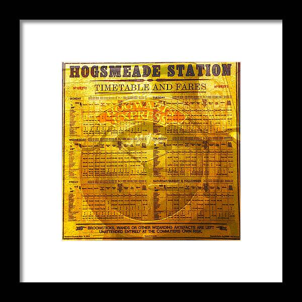 Hogsmeade Station Framed Print featuring the mixed media Hogsmeade Station and Hogwarts Express by David Lee Thompson