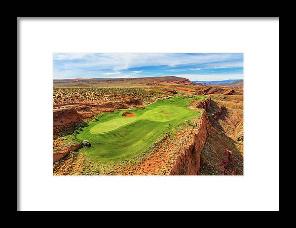 Golf Framed Print featuring the photograph Hole 13 at Sand Hollow Golf Course by Mike Centioli