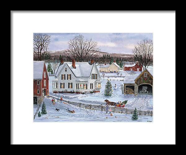 Fair Holiday Lights Framed Print featuring the painting Holiday Lights by Bob Fair