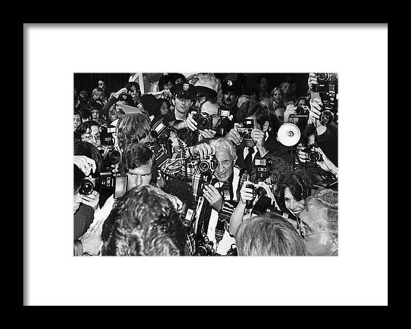Crowd Framed Print featuring the photograph Hollywood Paparazzi At The Premiere Of by George Rose