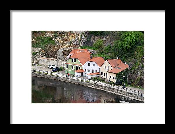 Houses Framed Print featuring the photograph Homes On Vltava River by Les Palenik