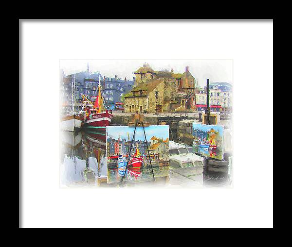 Honfleur Framed Print featuring the painting Honfleur Triple View by Joel Smith