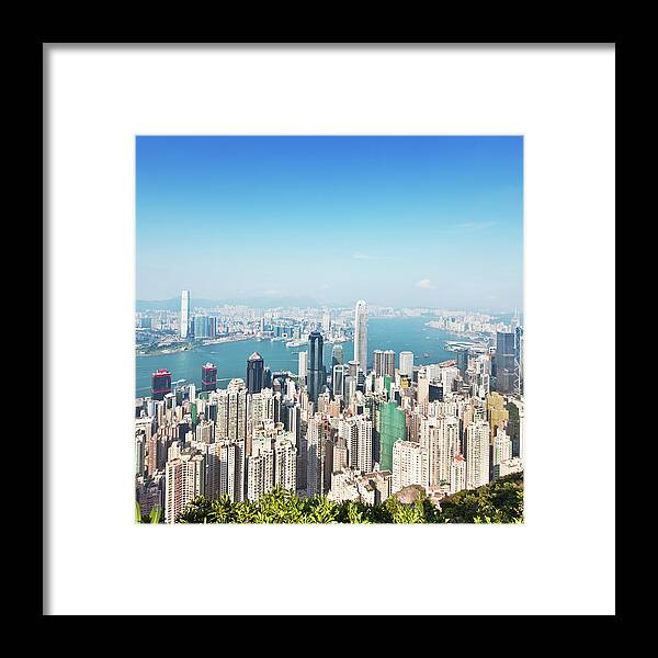 Corporate Business Framed Print featuring the photograph Hong Kong Panorama by Tomml